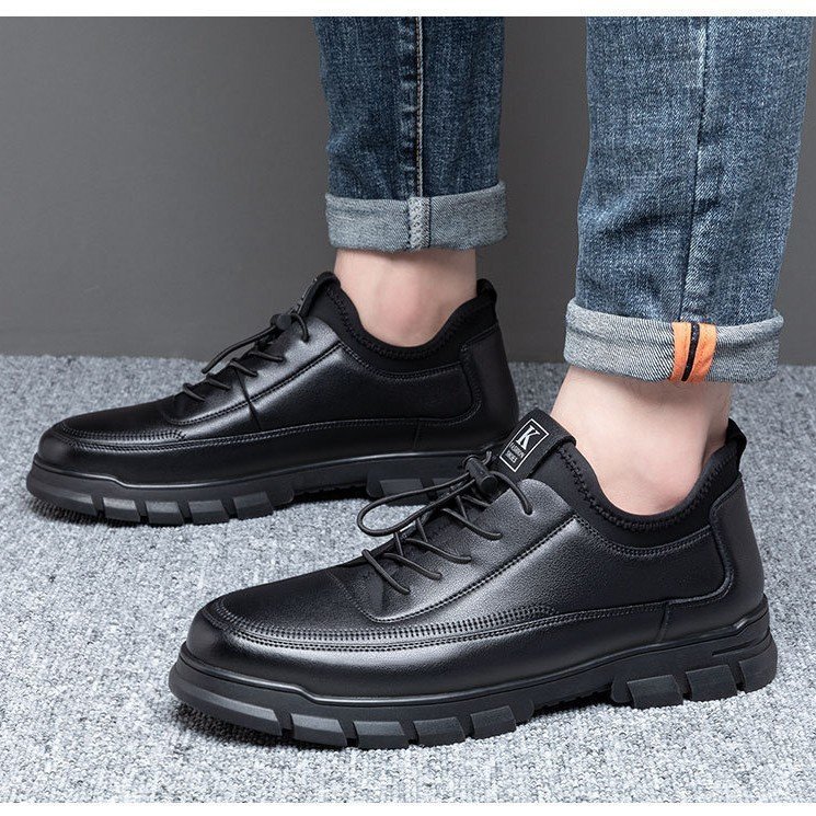 Business Formal Leather Shoes Black Casual Soft Upper - Image 3
