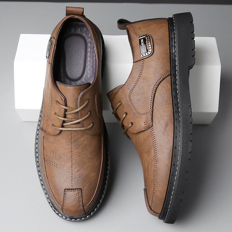 Men's Business Casual Leather Shoes Retro Trendy Youth - Image 2